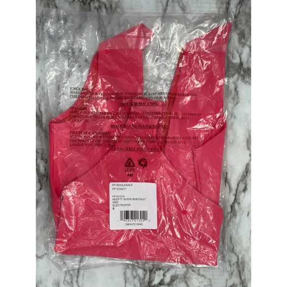 Free People NWT Keep It Sleek Duo Bodysuit Sleeveless Plunge Electropop Sm New - Picture 8 of 9